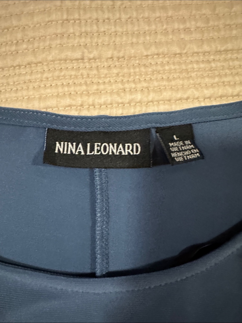 Nina Leonard Cold Shoulder Slate Blue Scoop Neck Dress - Picture 3 of 14